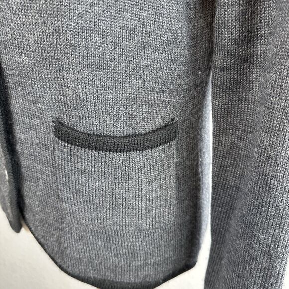 August Silk Womens Sweater Blazer Cardigan Size M Gray Wool Blend Pockets - Picture 4 of 9
